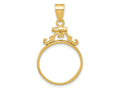FJC Finejewelers 14 kt Yellow Gold French Scroll 17.8mm x 1.35mm Screw Top Coin Bezel Pendant