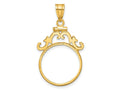 FJC Finejewelers 14 kt Yellow Gold French Scroll 18.0mm x 1.35mm Screw Top Coin Bezel Pendant