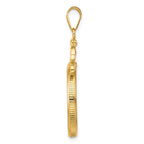 FJC Finejewelers 14 kt Yellow Gold French Scroll 22.0mm x 1.9mm Screw Top Coin Bezel Pendant