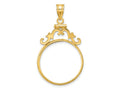 FJC Finejewelers 14 kt Yellow Gold French Scroll 22.0mm x 1.9mm Screw Top Coin Bezel Pendant