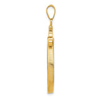 FJC Finejewelers 14 kt Yellow Gold French Scroll 27.0mm x 2.35mm Screw Top Coin Bezel Pendant