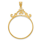 FJC Finejewelers 14 kt Yellow Gold French Scroll 30.0mm x 3.00mm Screw Top Coin Bezel Pendant