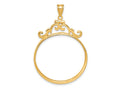 FJC Finejewelers 14 kt Yellow Gold French Scroll 30.0mm x 3.00mm Screw Top Coin Bezel Pendant