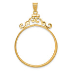 FJC Finejewelers 14 kt Yellow Gold French Scroll 32.0mm x 2.85mm Screw Top Coin Bezel Pendant