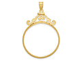 FJC Finejewelers 14 kt Yellow Gold French Scroll 32.0mm x 2.85mm Screw Top Coin Bezel Pendant