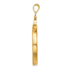 FJC Finejewelers 14 kt Yellow Gold French Scroll 32.7mm x 3.00mm Screw Top Coin Bezel Pendant