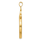 FJC Finejewelers 14 kt Yellow Gold French Scroll 34.2mm x 2.85mm Screw Top Coin Bezel Pendant