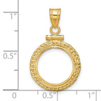 FJC Finejewelers 14 kt Yellow Gold Foxtail Chain 13.0mm x 1.1mm Screw Top Coin Bezel Pendant