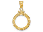 FJC Finejewelers 14 kt Yellow Gold Foxtail Chain 13.0mm x 1.1mm Screw Top Coin Bezel Pendant