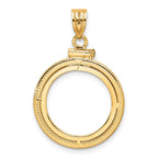 FJC Finejewelers 14 kt Yellow Gold Foxtail Chain 16.5mm x 1.35mm Screw Top Coin Bezel Pendant