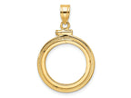 FJC Finejewelers 14 kt Yellow Gold Foxtail Chain 16.5mm x 1.35mm Screw Top Coin Bezel Pendant