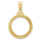 FJC Finejewelers 14 kt Yellow Gold Foxtail Chain 17.8mm x 1.35mm Screw Top Coin Bezel Pendant