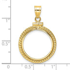 FJC Finejewelers 14 kt Yellow Gold Foxtail Chain 17.8mm x 1.35mm Screw Top Coin Bezel Pendant