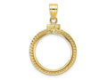 FJC Finejewelers 14 kt Yellow Gold Foxtail Chain 17.8mm x 1.35mm Screw Top Coin Bezel Pendant