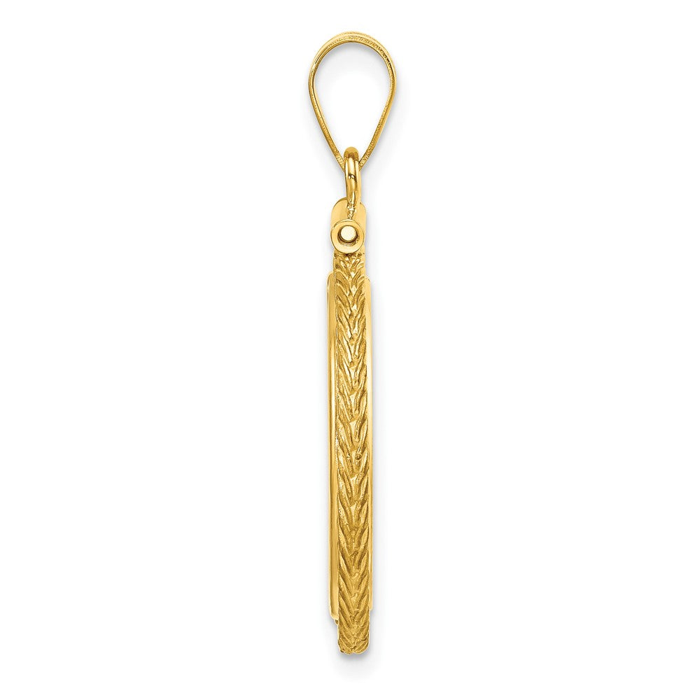 FJC Finejewelers 14 kt Yellow Gold Foxtail Chain Screw Top 1/10 oz Panda Coin Bezel Pendant
