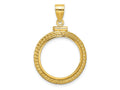 FJC Finejewelers 14 kt Yellow Gold Foxtail Chain Screw Top 1/10 oz Panda Coin Bezel Pendant