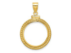 FJC Finejewelers 14 kt Yellow Gold Foxtail Chain Screw Top 1/10 oz Panda Coin Bezel Pendant