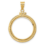 FJC Finejewelers 14 kt Yellow Gold Foxtail Chain 21.6mm x 1.7mm Screw Top Coin Bezel Pendant