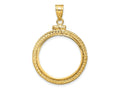 FJC Finejewelers 14 kt Yellow Gold Foxtail Chain 21.6mm x 1.7mm Screw Top Coin Bezel Pendant