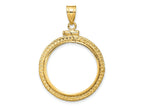 FJC Finejewelers 14 kt Yellow Gold Foxtail Chain 21.6mm x 1.7mm Screw Top Coin Bezel Pendant