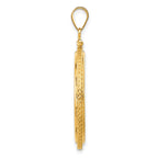 FJC Finejewelers 14 kt Yellow Gold Foxtail Chain 27mm x 2.35mm Screw Top Coin Bezel Pendant
