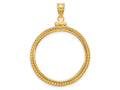 FJC Finejewelers 14 kt Yellow Gold Foxtail Chain 27mm x 2.35mm Screw Top Coin Bezel Pendant
