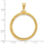 FJC Finejewelers 14 kt Yellow Gold Foxtail Chain 30.0mm x 3.00mm Screw Top Coin Bezel Pendant