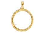 FJC Finejewelers 14 kt Yellow Gold Foxtail Chain 30.0mm x 3.00mm Screw Top Coin Bezel Pendant