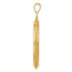 FJC Finejewelers 14 kt Yellow Gold Foxtail Chain 32.7mm x 3.00mm Screw Top Coin Bezel Pendant