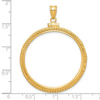 FJC Finejewelers 14 kt Yellow Gold Foxtail Chain 32.7mm x 3.00mm Screw Top Coin Bezel Pendant