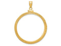 FJC Finejewelers 14 kt Yellow Gold Foxtail Chain 32.7mm x 3.00mm Screw Top Coin Bezel Pendant