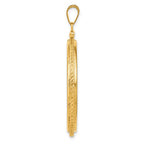 FJC Finejewelers 14 kt Yellow Gold Foxtail Chain 34.2mm x 2.85mm Screw Top Coin Bezel Pendant
