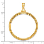 FJC Finejewelers 14 kt Yellow Gold Foxtail Chain 34.2mm x 2.85mm Screw Top Coin Bezel Pendant