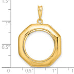 FJC Finejewelers 14 kt Yellow Gold Polished Octagonal 17.8mm Prong Coin Bezel Pendant