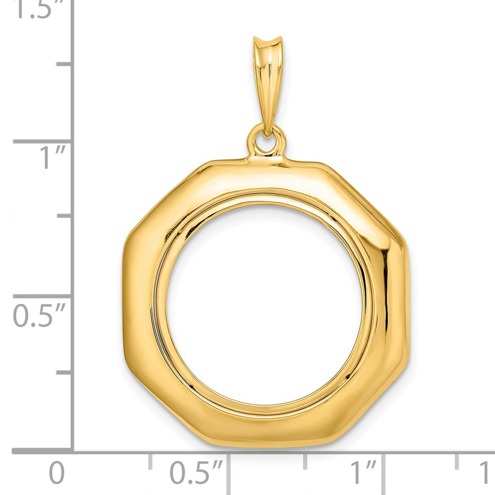 FJC Finejewelers 14 kt Yellow Gold Polished Octagonal 17.8mm Prong Coin Bezel Pendant
