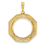 FJC Finejewelers 14 kt Yellow Gold Polished Octagonal 17.8mm Prong Coin Bezel Pendant