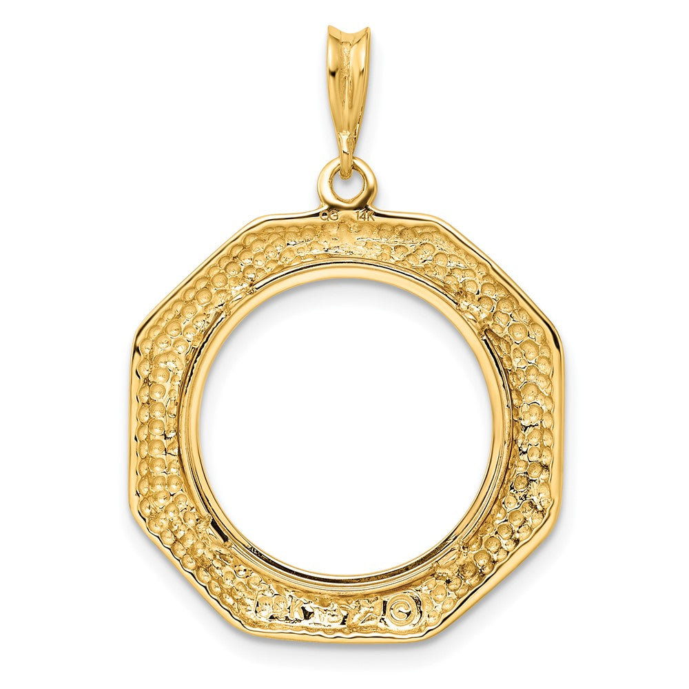FJC Finejewelers 14 kt Yellow Gold Polished Octagonal 17.8mm Prong Coin Bezel Pendant