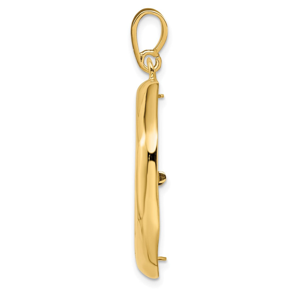 FJC Finejewelers 14 kt Yellow Gold Polished Octagonal 21.6mm Prong Coin Bezel Pendant