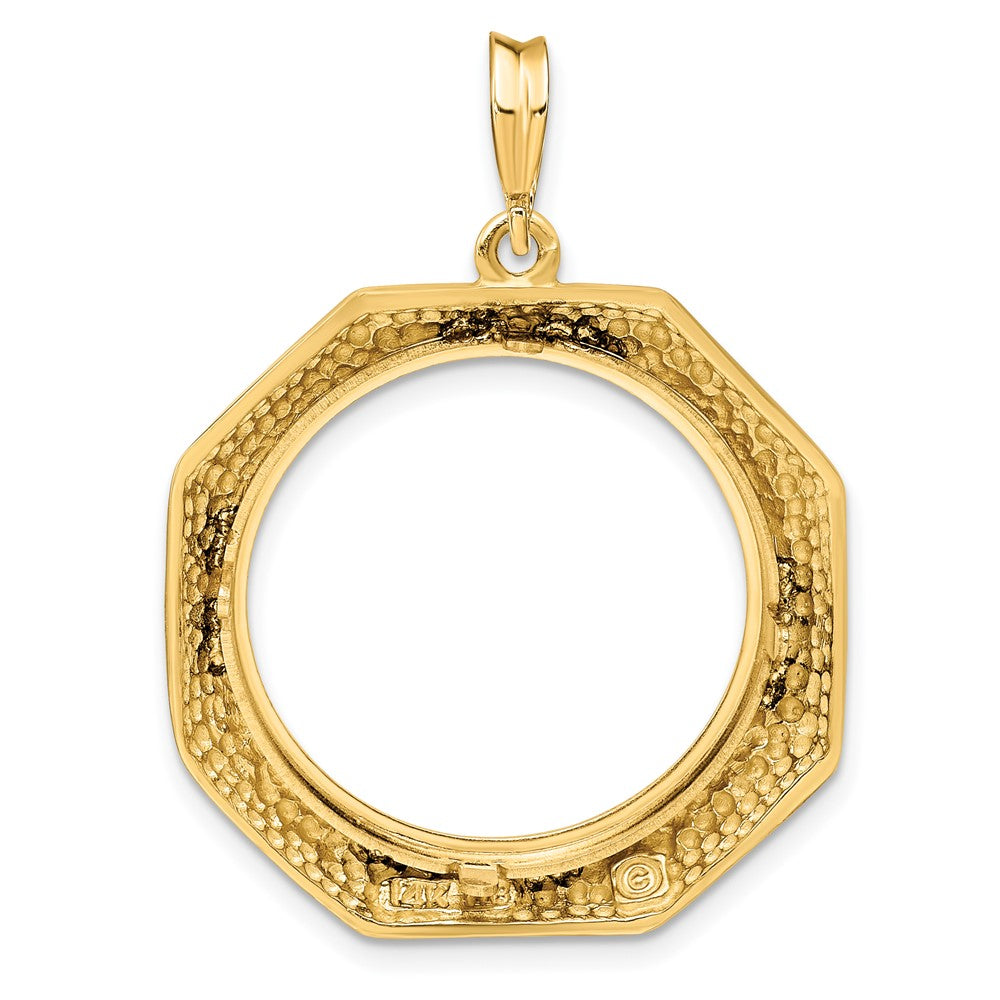 FJC Finejewelers 14 kt Yellow Gold Polished Octagonal 21.6mm Prong Coin Bezel Pendant