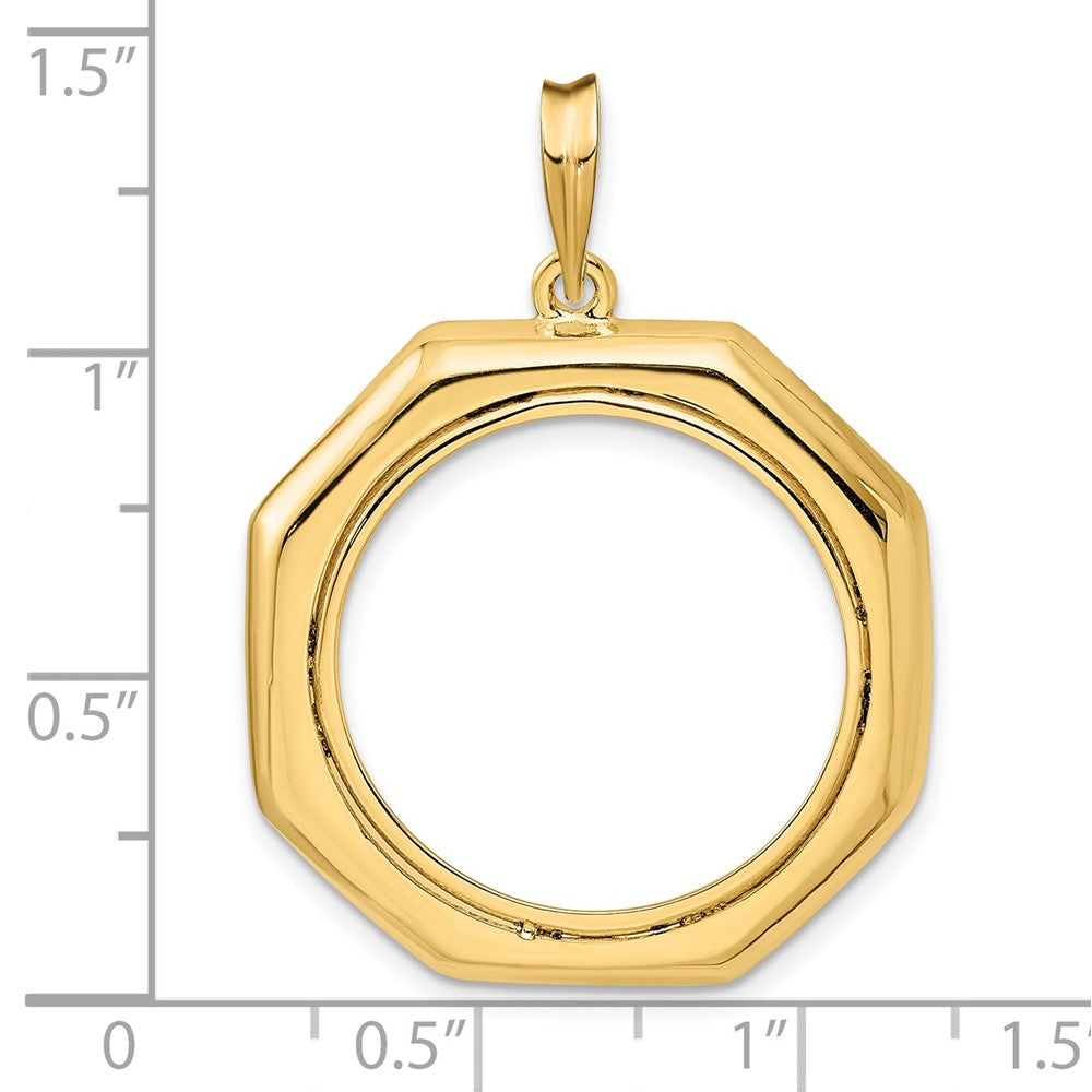 FJC Finejewelers 14 kt Yellow Gold Polished Octagonal 21.6mm Prong Coin Bezel Pendant