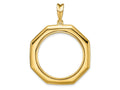 FJC Finejewelers 14 kt Yellow Gold Polished Octagonal 27.0mm Prong Coin Bezel Pendant