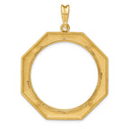 FJC Finejewelers 14 kt Yellow Gold Polished Octagonal 32.7mm Prong Coin Bezel Pendant