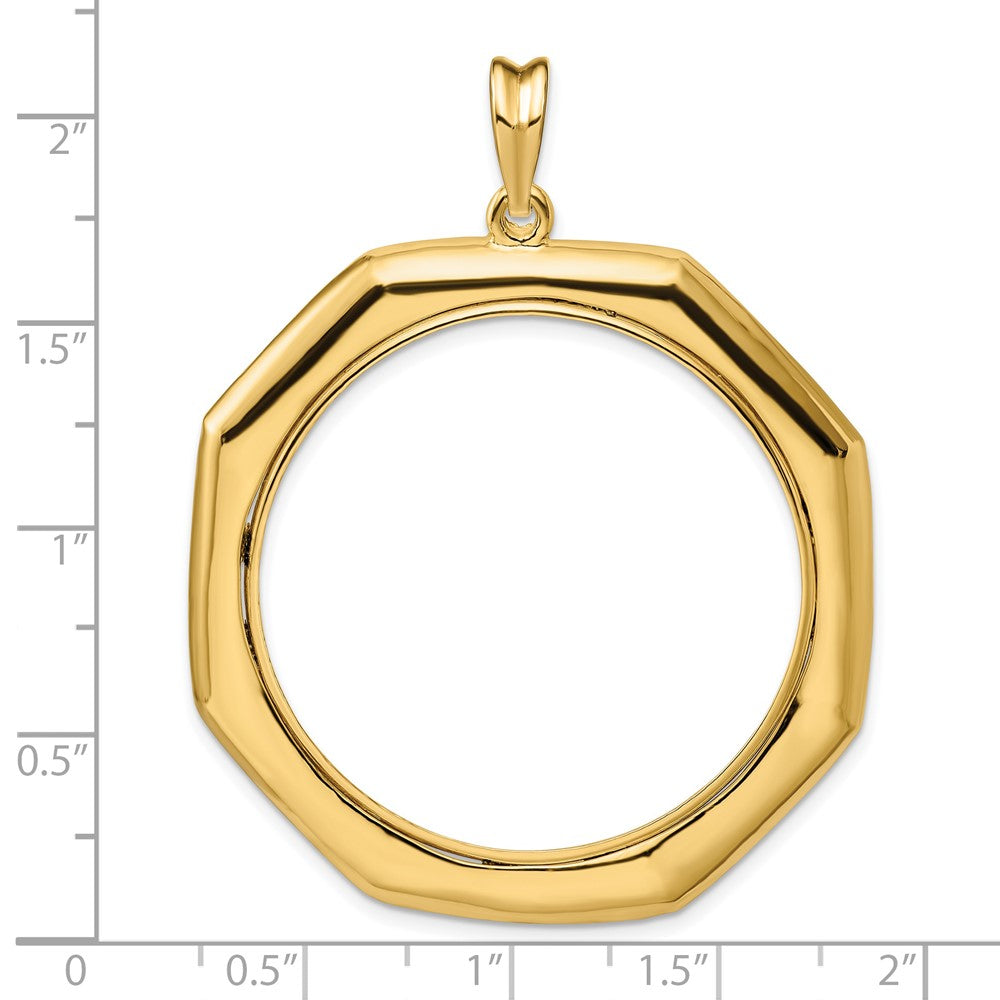 FJC Finejewelers 14 kt Yellow Gold Polished Octagonal 34.2mm Prong Coin Bezel Pendant