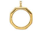 FJC Finejewelers 14 kt Yellow Gold Polished Octagonal 34.2mm Prong Coin Bezel Pendant