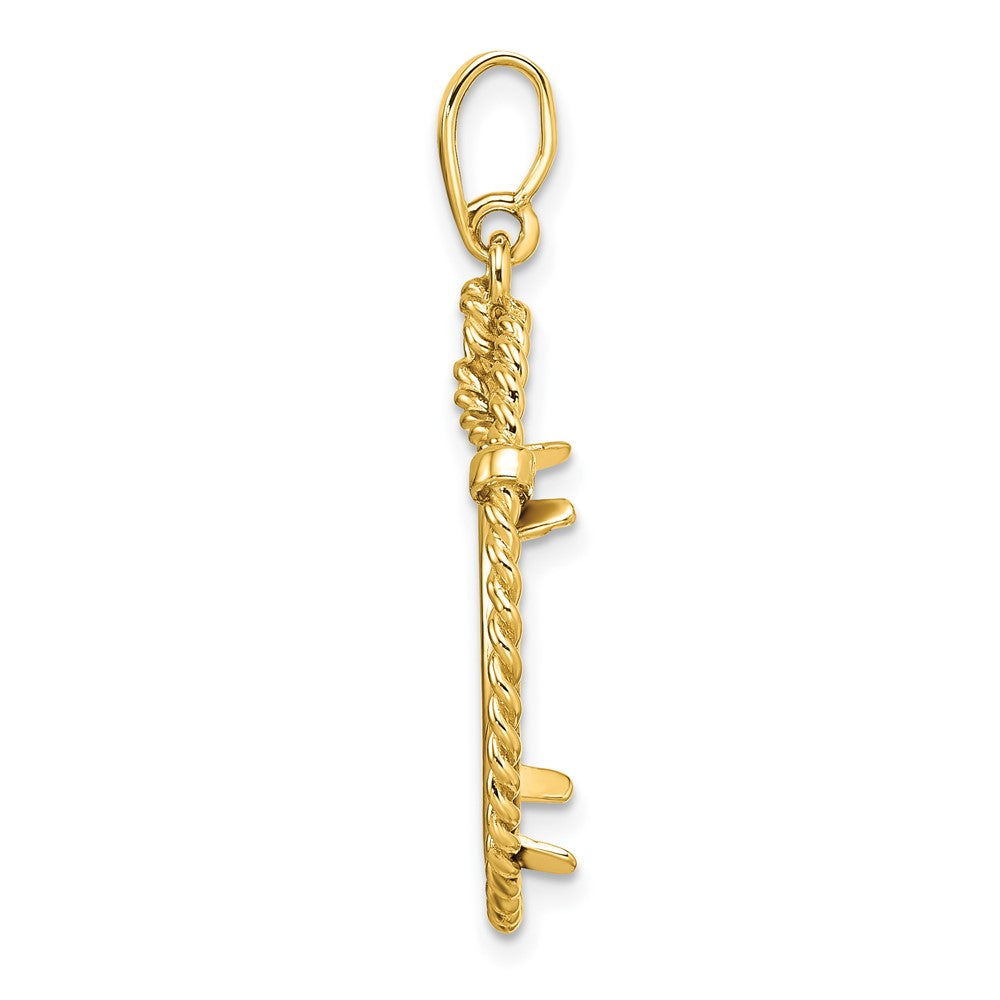 FJC Finejewelers 14 kt Yellow Gold Polished Western Rope 17.8mm Prong Coin Bezel Pendant