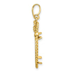 FJC Finejewelers 14 kt Yellow Gold Polished Western Rope 17.8mm Prong Coin Bezel Pendant