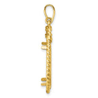 FJC Finejewelers 14 kt Yellow Gold Polished Western Rope 21.6mm Prong Coin Bezel Pendant