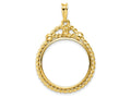 FJC Finejewelers 14 kt Yellow Gold Polished Western Rope 21.6mm Prong Coin Bezel Pendant