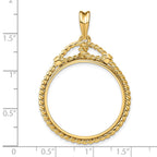 FJC Finejewelers 14 kt Yellow Gold Polished Western Rope 27.0mm Prong Coin Bezel Pendant