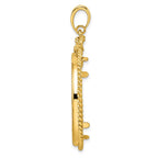 FJC Finejewelers 14 kt Yellow Gold Polished Western Rope 32.7mm Prong Coin Bezel Pendant